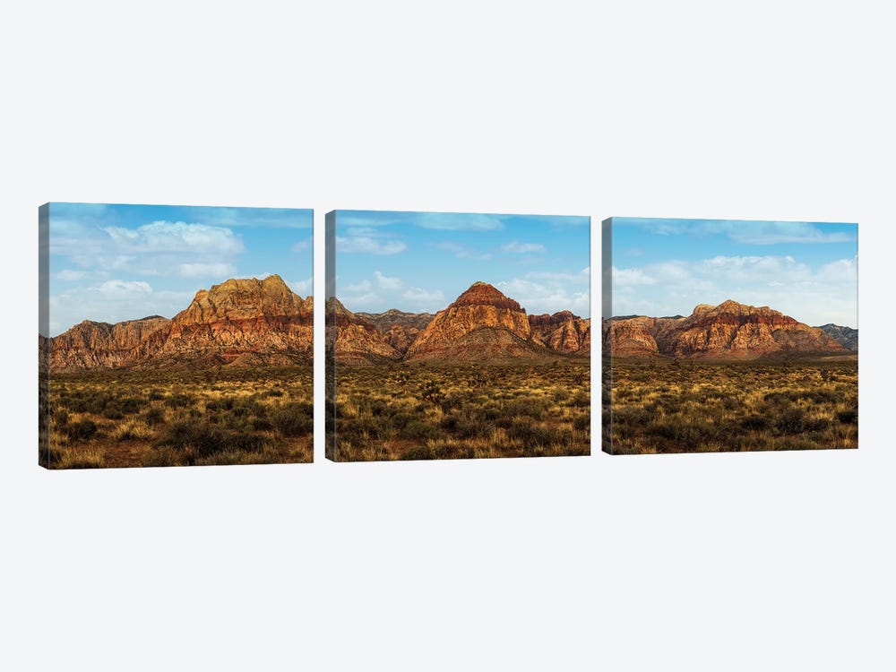 Mountain Range In Red Rock Canyon Nevada by Susan Richey 3-piece Canvas Wall Art
