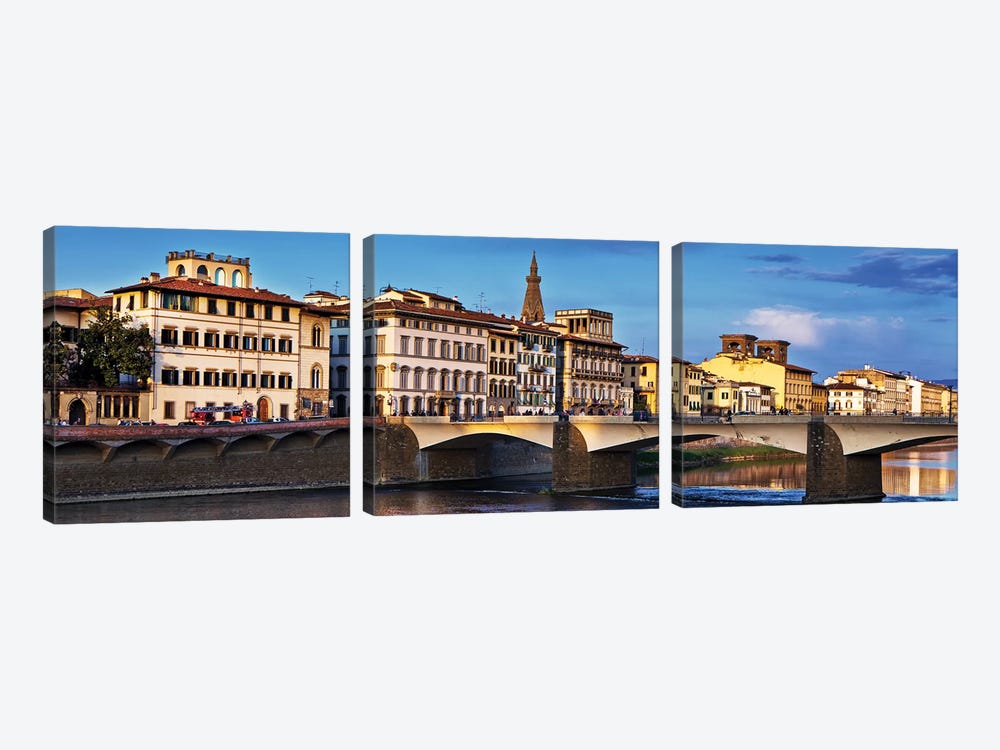Ponte Vecchio Bridge At Twilight by Susan Richey 3-piece Canvas Art Print