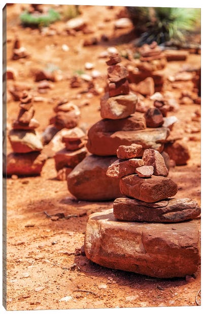 Red Rock Piles Marking Vortex In Sedona Canvas Art Print - Sedona