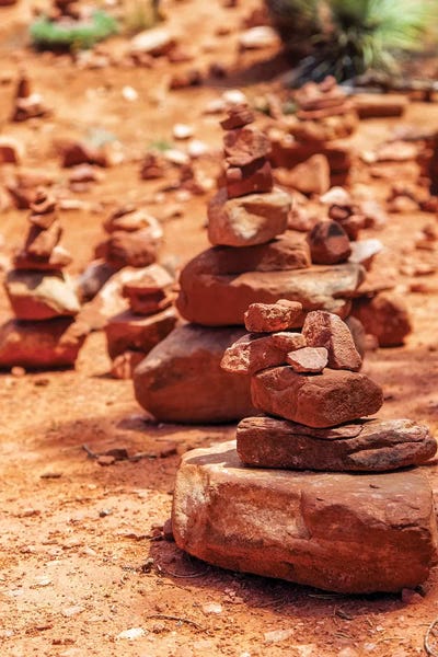 Susan Richey: Red Rock Piles Marking Vortex In Sedona by Susan Richey