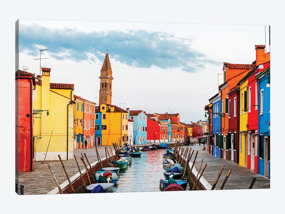 Street Scene In Burano Italy by Susan Richey 1-piece Canvas Art