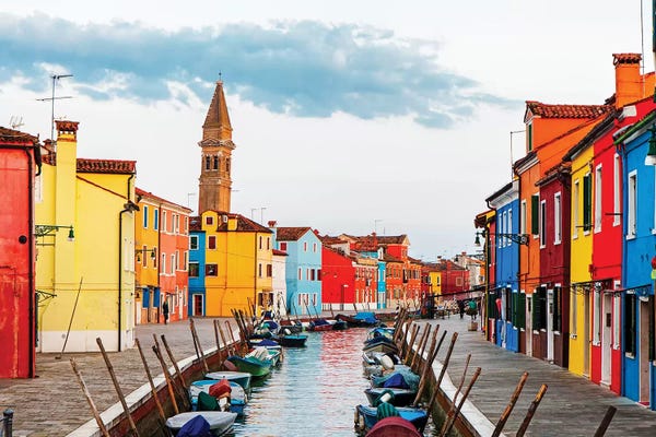 Susan Richey: Street Scene In Burano Italy by Susan Richey