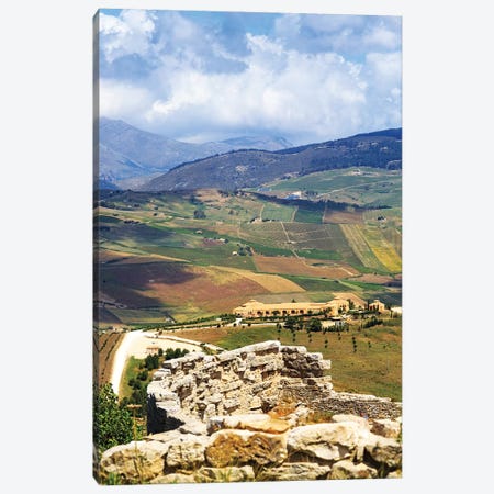 View From Segesta Overlooking Rolling Hills In Valley Canvas Print #SMZ169} by Susan Richey Canvas Print