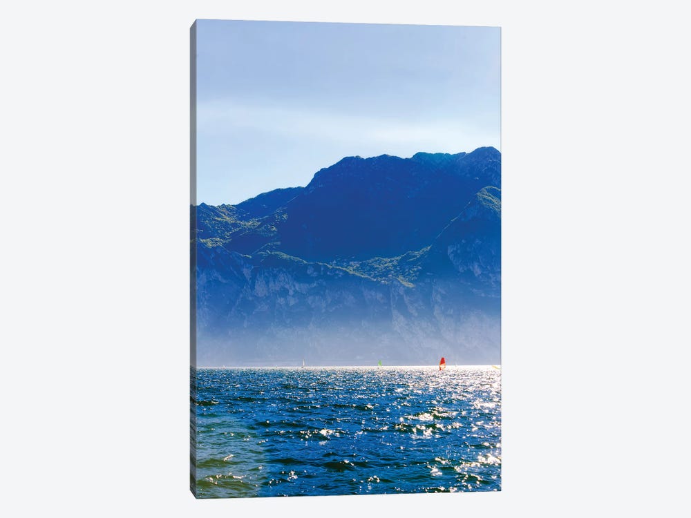Wind Surfing In Riva Del Garda by Susan Richey 1-piece Canvas Art