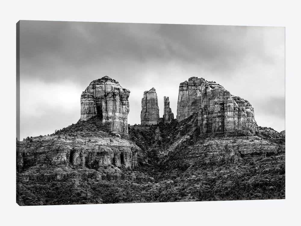 Sedona Arizonas Cathedral Rock In Black And White by Susan Richey 1-piece Canvas Art