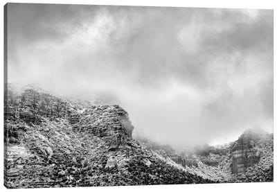 Misty Mountaintop In Sedona Arizona Canvas Art Print - Sedona