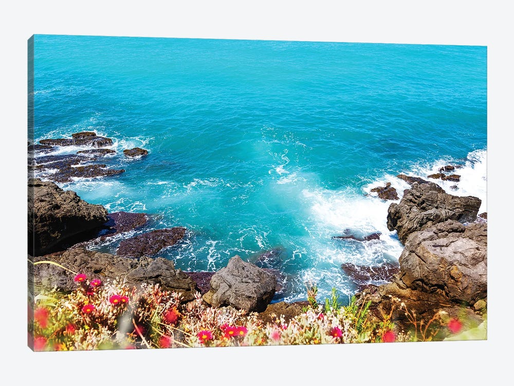 Rocky Cliff Looking Into Blue Mediterranean Sea by Susan Richey 1-piece Canvas Print