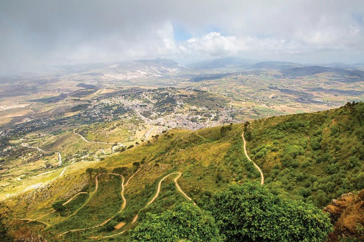 View From Mount Erice In Sicily Italy