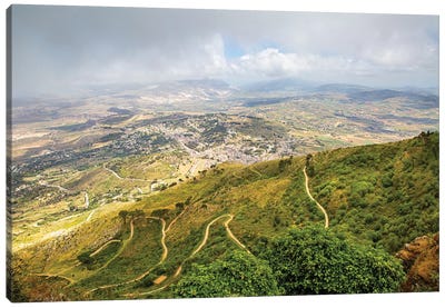 View From Mount Erice In Sicily Italy Canvas Art Print - Sicily