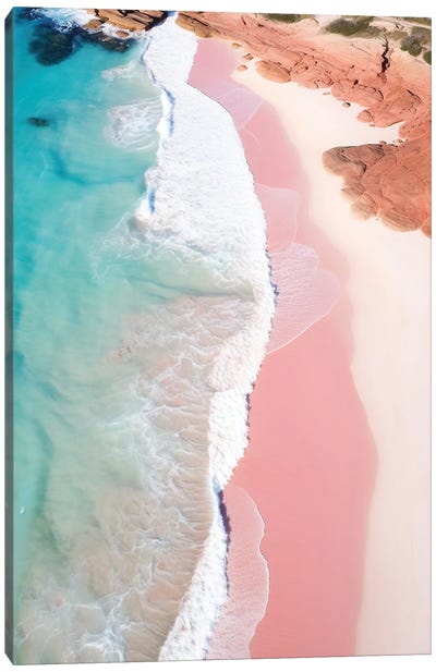 Peaceful Pink Sand Beach Overhead Canvas Art Print - Susan Richey