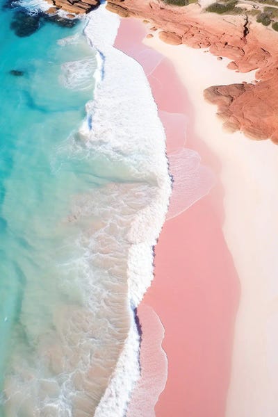 Susan Richey: Peaceful Pink Sand Beach Overhead by Susan Richey