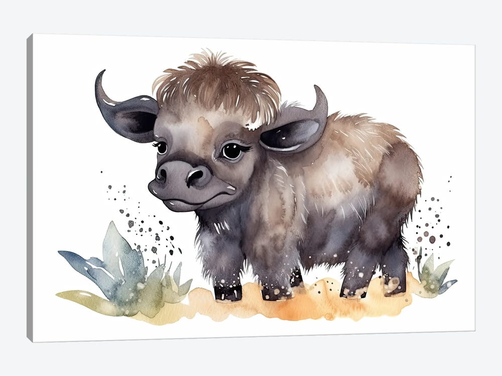 Cute Baby Buffalo by Susan Richey 1-piece Art Print