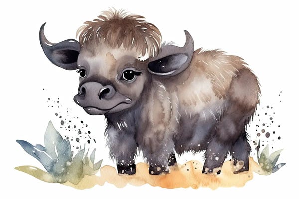 Susan Richey: Cute Baby Buffalo by Susan Richey