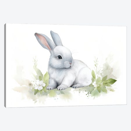 Cute Baby Bunny Rabbit Canvas Print #SMZ250} by Susan Richey Art Print