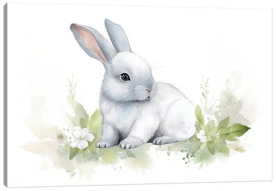 Cute Baby Bunny Rabbit Canvas Art Print - Rabbit Art