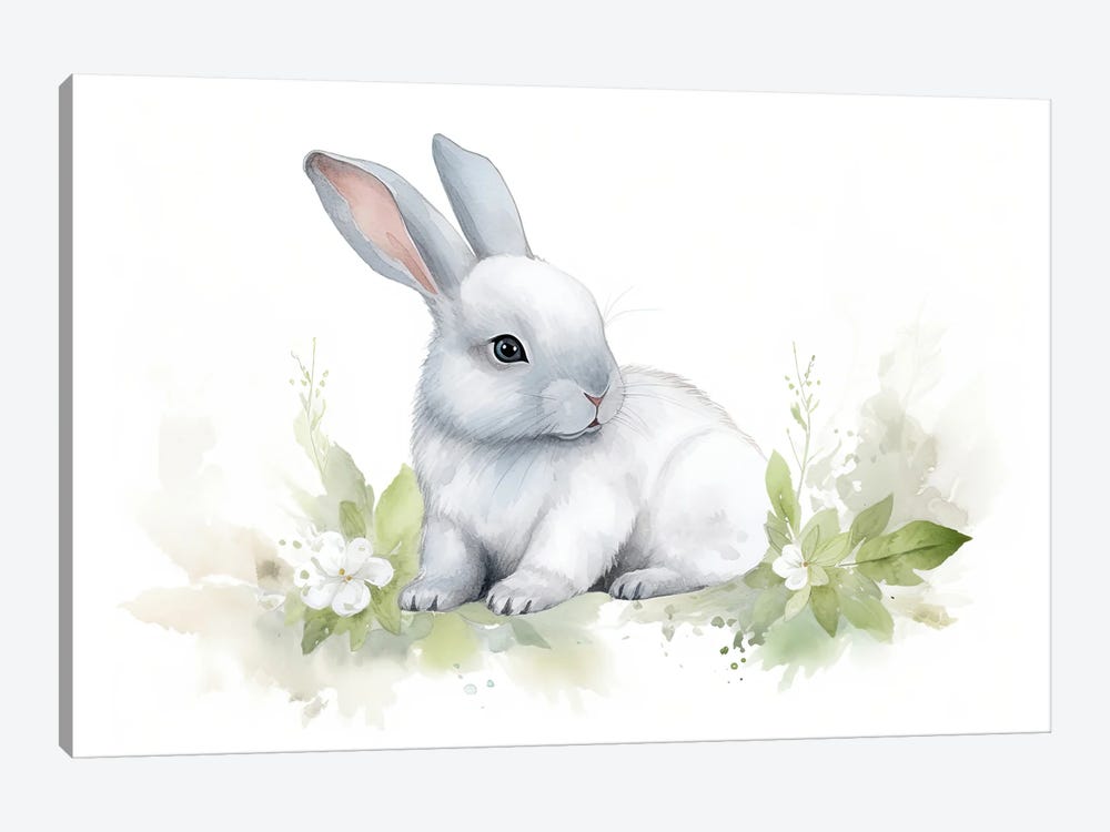 Cute Baby Bunny Rabbit by Susan Richey 1-piece Art Print