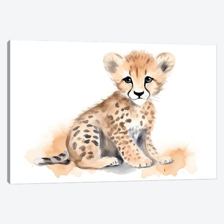 Cute Baby Cheetah Cub Canvas Print #SMZ251} by Susan Richey Canvas Print