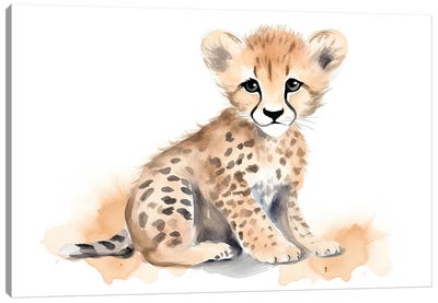 Cute Baby Cheetah Cub Canvas Art Print - Cheetah Art