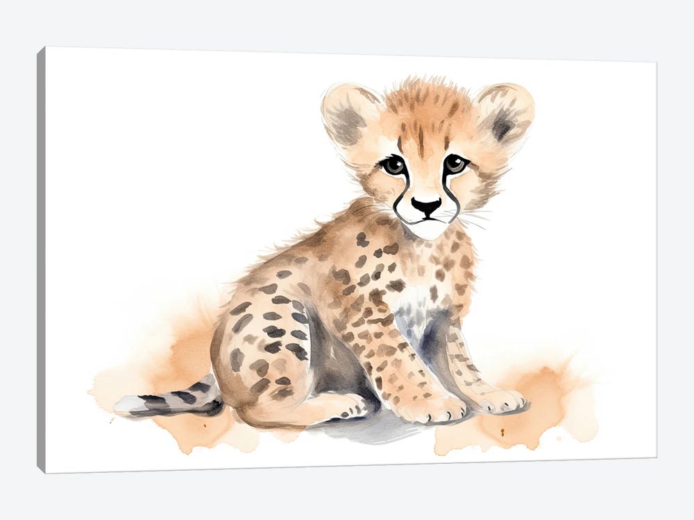 Cute Baby Cheetah Cub by Susan Richey 1-piece Canvas Artwork