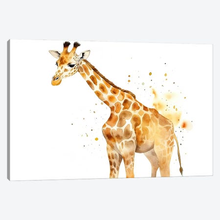 Cute Baby Giraffe Canvas Print #SMZ257} by Susan Richey Canvas Art