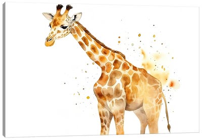 Cute Baby Giraffe Canvas Art Print - Susan Richey