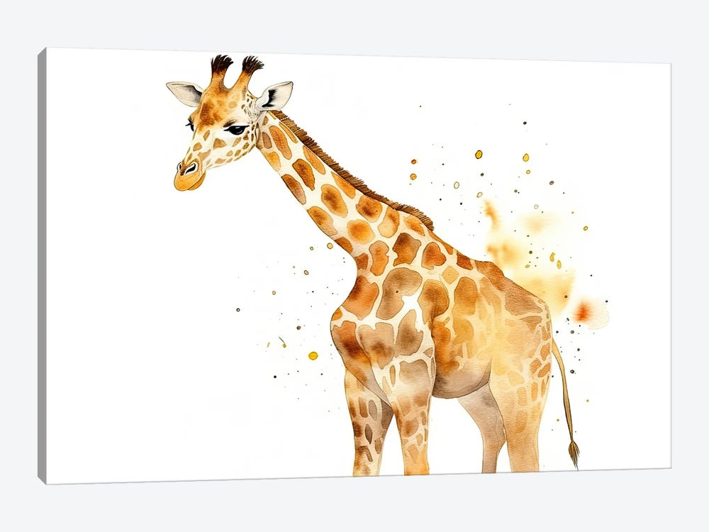 Cute Baby Giraffe by Susan Richey 1-piece Canvas Wall Art