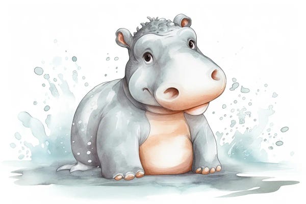 Susan Richey: Cute Baby Hippo by Susan Richey
