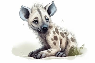 Cute Baby Hyena by Susan Richey art print