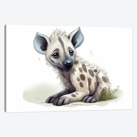 Cute Baby Hyena Canvas Print #SMZ259} by Susan Richey Canvas Print