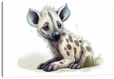 Cute Baby Hyena Canvas Art Print - Susan Richey