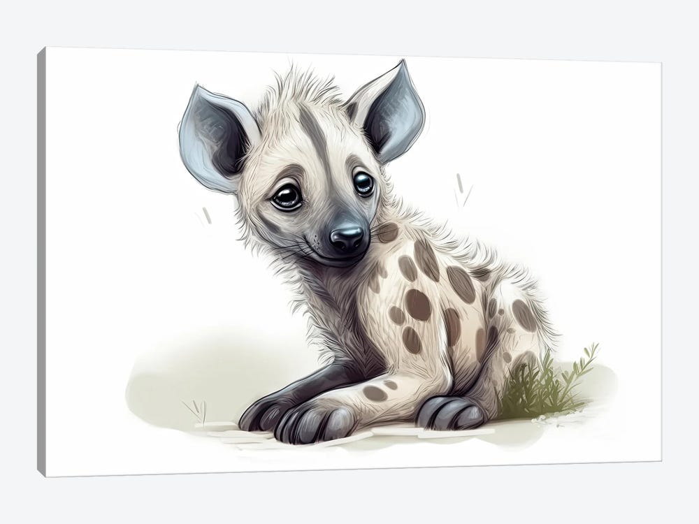 Cute Baby Hyena by Susan Richey 1-piece Canvas Art