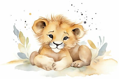 Cute Baby Lion Cub by Susan Richey canvas print