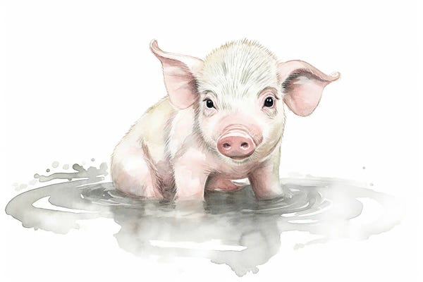 Susan Richey: Cute Baby Piglette by Susan Richey