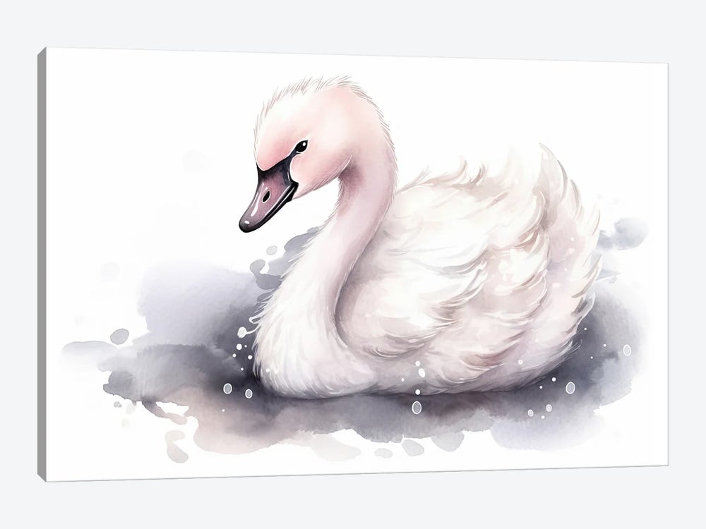 Cute Baby Swan by Susan Richey 1-piece Canvas Wall Art