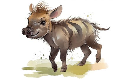 Cute Baby Warthog by Susan Richey framed canvas print