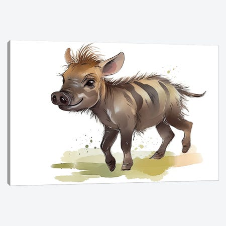 Cute Baby Warthog Canvas Print #SMZ265} by Susan Richey Art Print