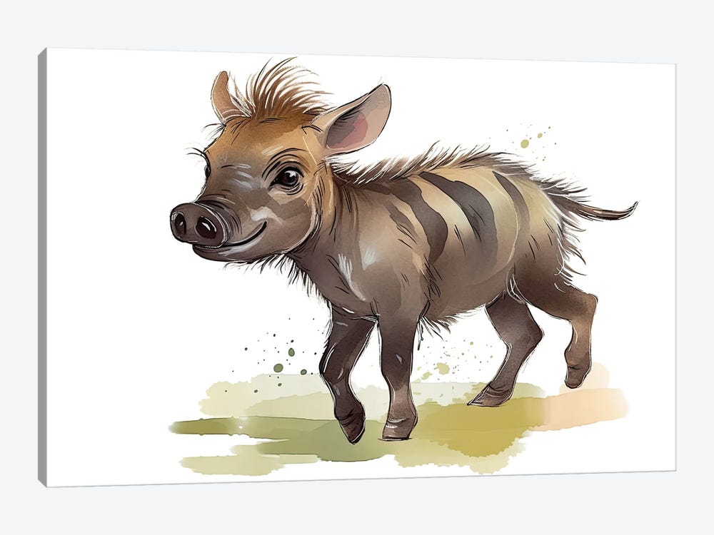 Cute Baby Warthog by Susan Richey 1-piece Canvas Print