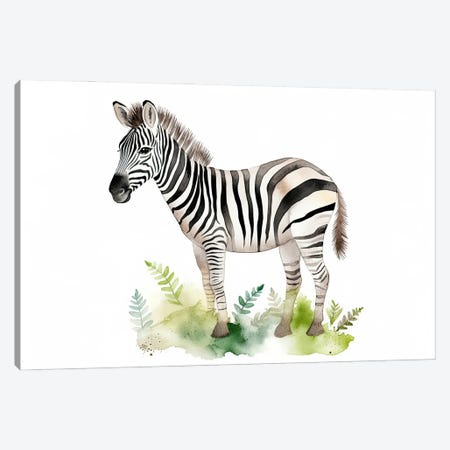 Cute Baby Zebra Calf Canvas Print #SMZ267} by Susan Richey Canvas Art Print