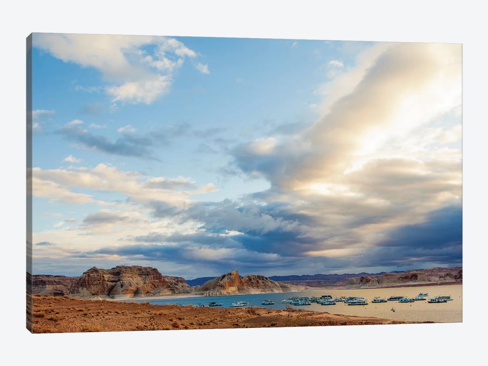 Boats On Lake Powell In The Morning by Susan Richey 1-piece Canvas Print