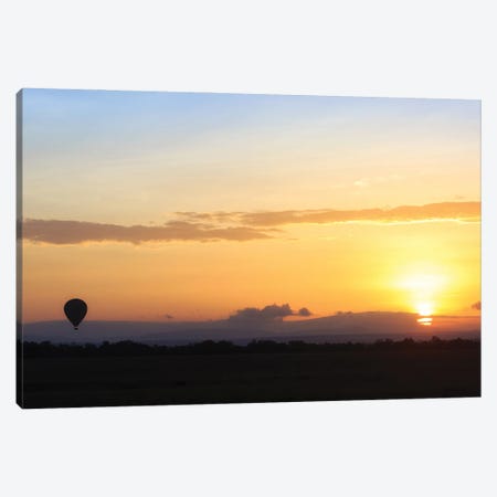 Sunrise Over Kenya With Hot Air Balloon Canvas Print #SMZ280} by Susan Richey Canvas Wall Art