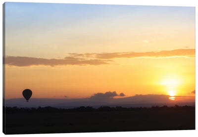 Sunrise Over Kenya With Hot Air Balloon Canvas Art Print - Hot Air Balloon Art