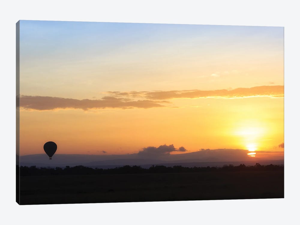 Sunrise Over Kenya With Hot Air Balloon by Susan Richey 1-piece Canvas Wall Art