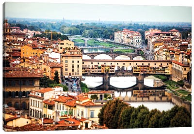 Bridges Of Florence Italy Canvas Art Print - Tuscany Art