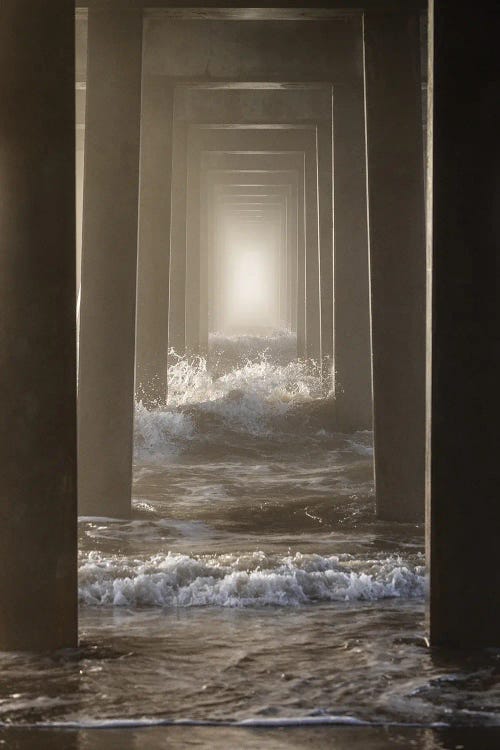 Morning Light Under Folly Beach Pier by Susan Richey wall art
