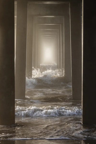 Susan Richey: Morning Light Under Folly Beach Pier by Susan Richey
