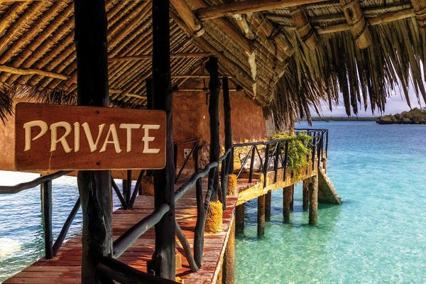 Susan Richey: Private Underwater Bungalow On A Tropical Blue Sea by Susan Richey