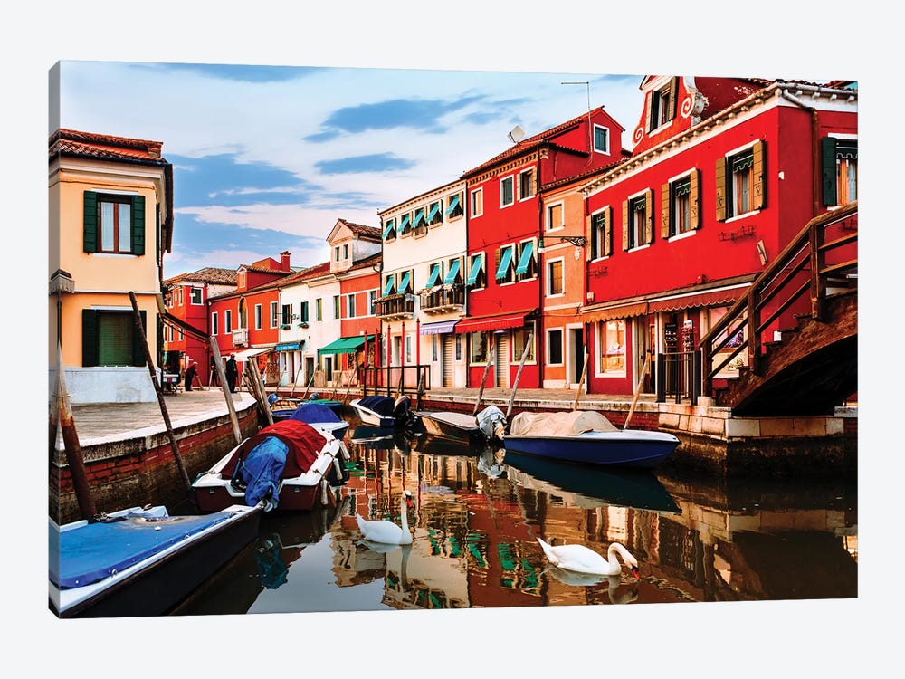 Colorful Burano Sicily Italy by Susan Richey 1-piece Canvas Artwork