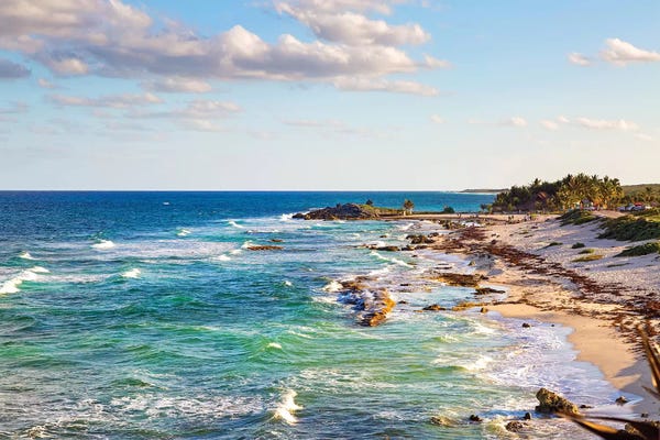 Susan Richey: Cozumel Mexico Carribean Sea Shoreline by Susan Richey