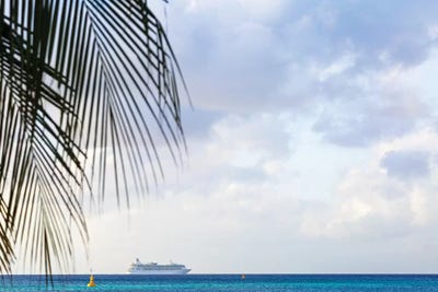 Cruise Ship At Sea With Copy Space by Susan Richey canvas print