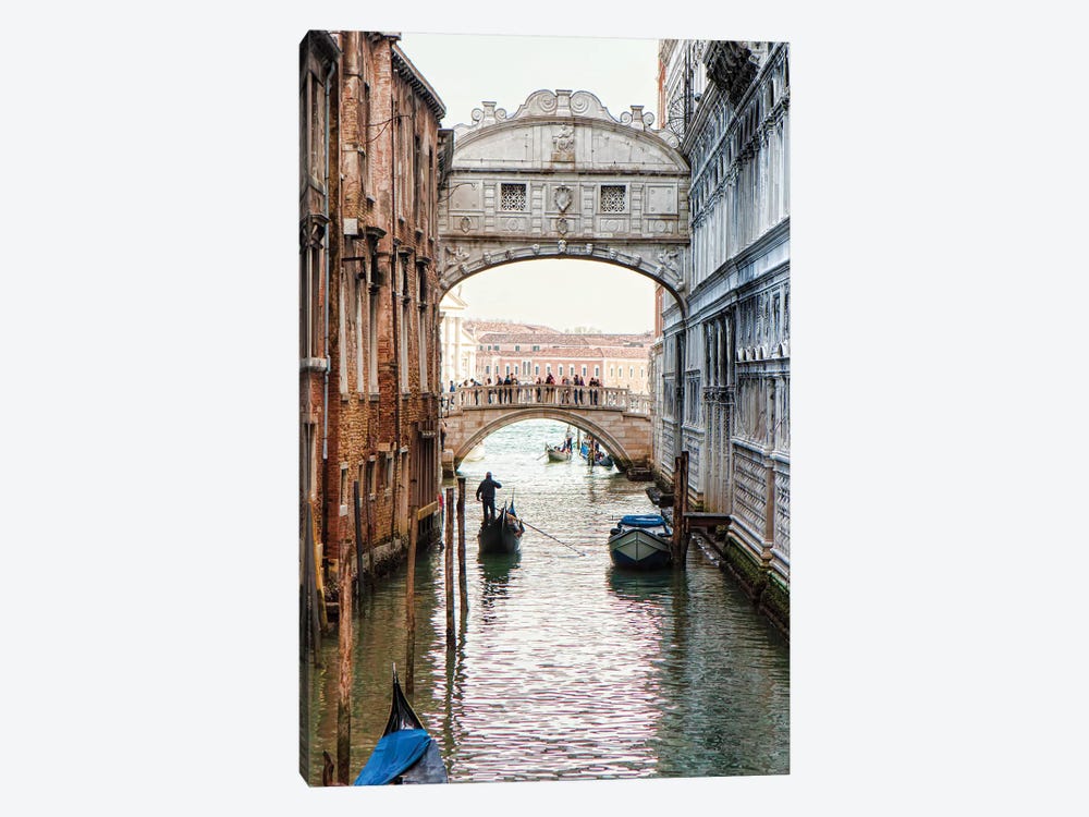 Gondolas Under Bridge Of Sighs In Venice by Susan Richey 1-piece Canvas Artwork